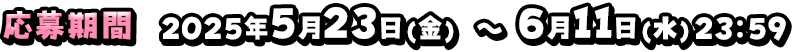応募期間 2025年5月23日(金)~6月11日(水)23:59