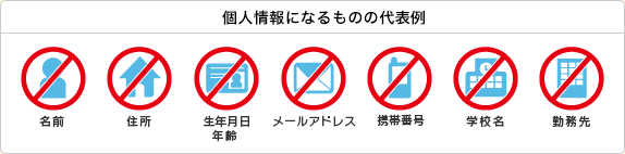 個人情報になるものの代表例