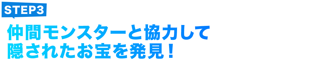 STEP3 仲間モンスターと協力して隠されたお宝を発見！