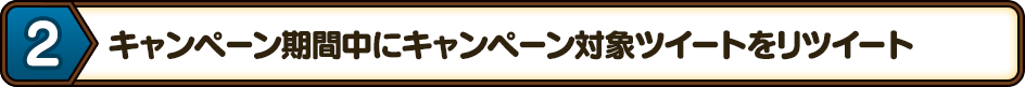 2.キャンペーン期間中にキャンペーン対象ツイートをリツイート